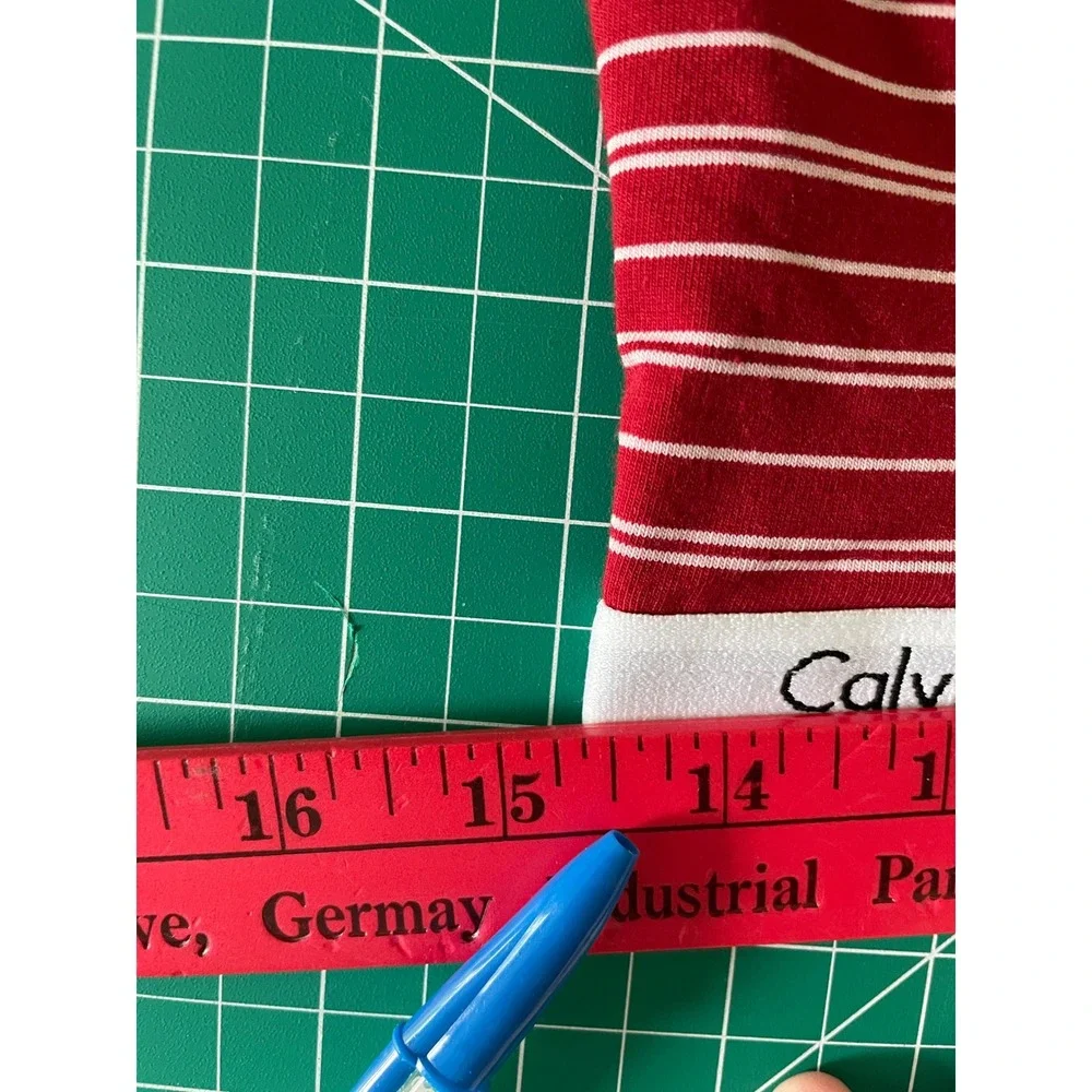Calvin Klein‎ Womens Red White Striped Modern Cotton Racerback Bralette Bra I004